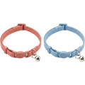 Nookn Breakaway Cat Collar Pair 20-32 cm Coral and Blue with Bells - Product view