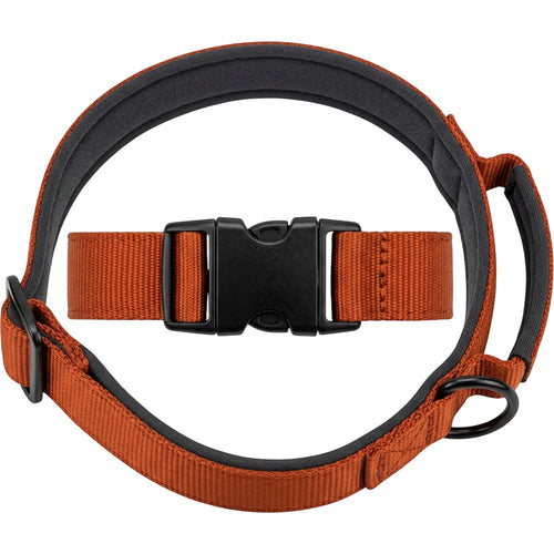 Nookn Padded Dog Collar 45-65 cm Rust Orange Integrated Handle - Product view